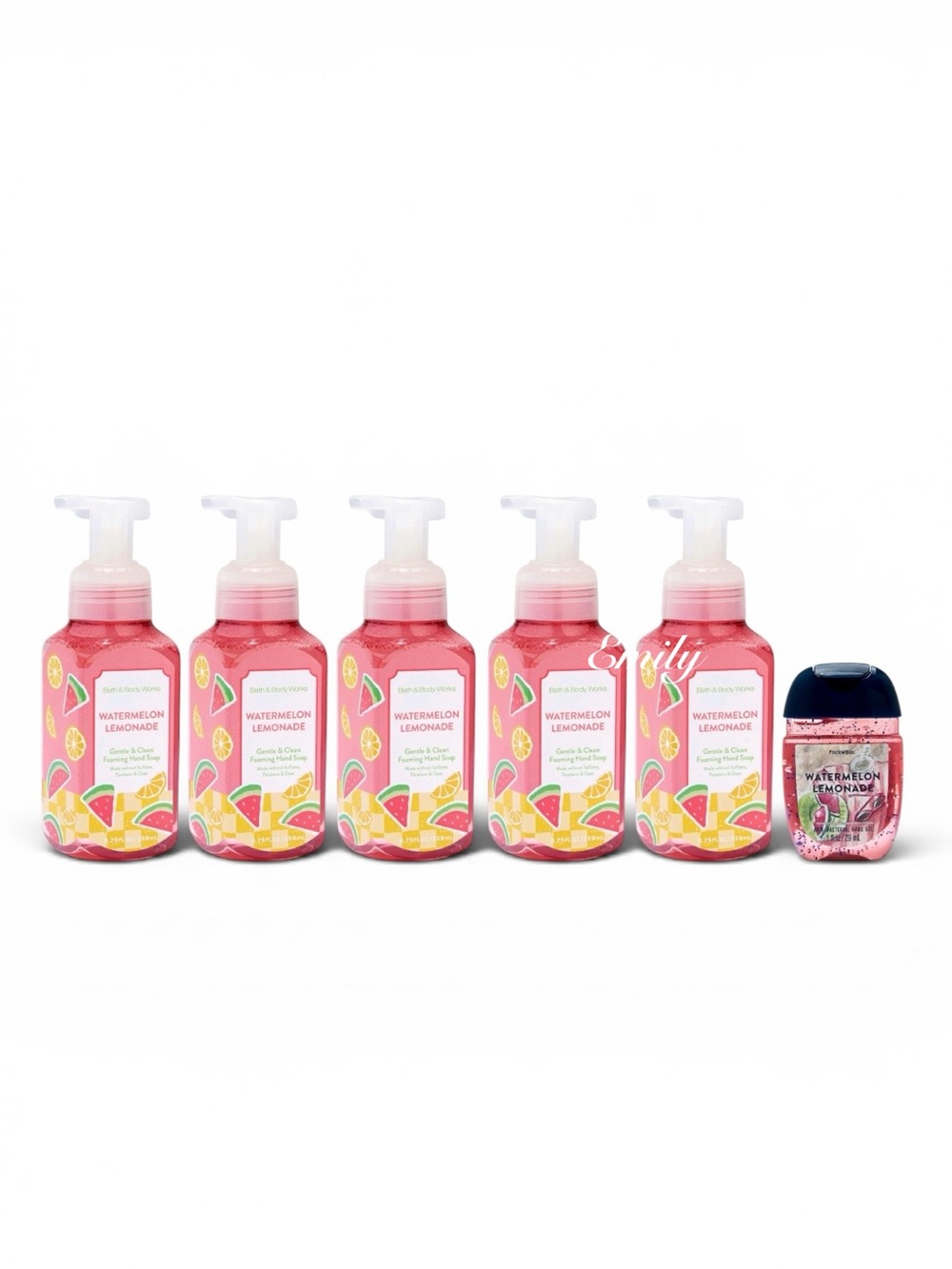 5X Bath & Body Works WATERMELON LEMONADE foaming hand soap 8.75 fl oz set bundle
